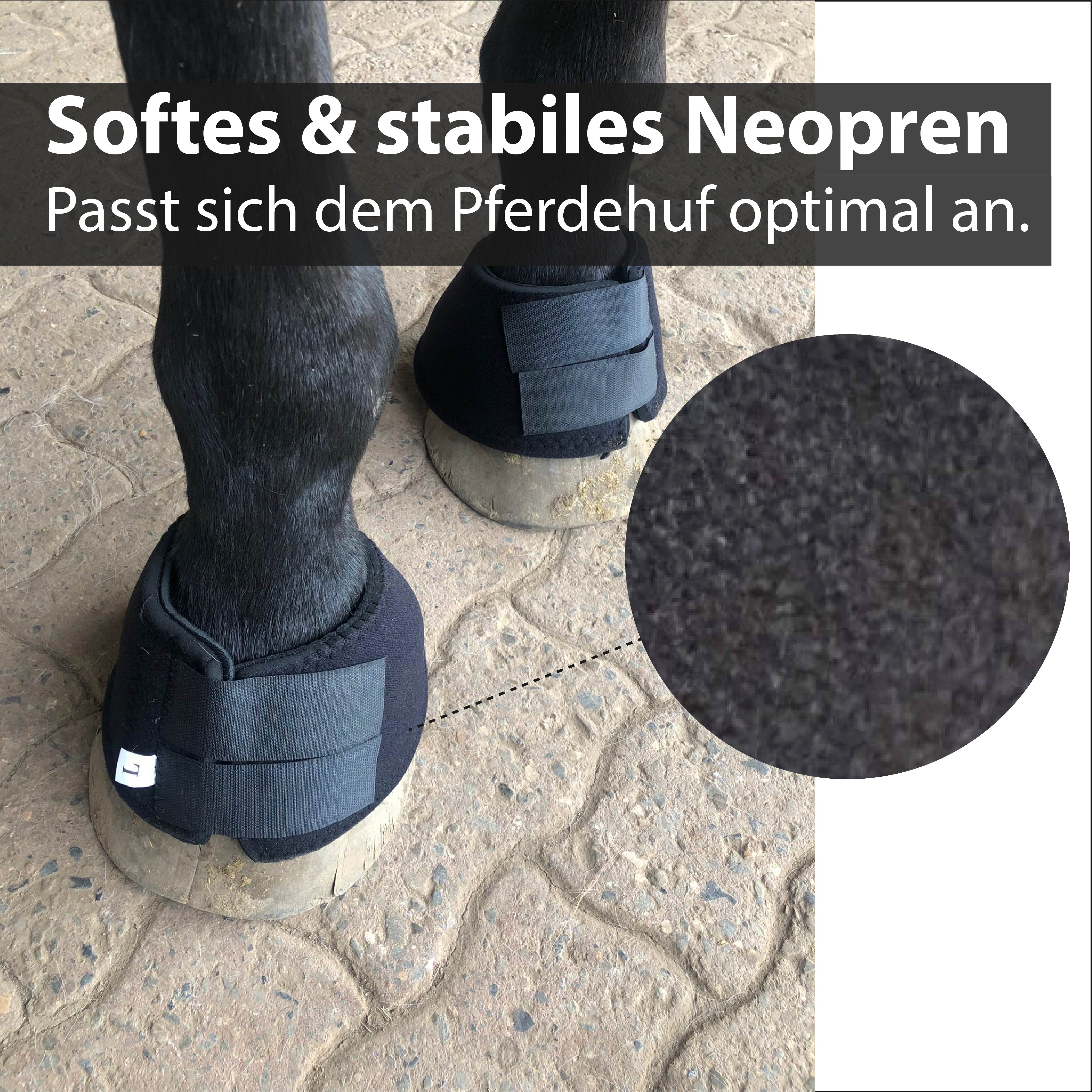 Neopren Hufglocken schwarz, Größe S-XXL